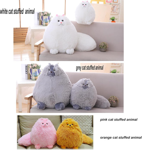 20 Inches) Winsterch Kids Large Cat Stuffed Animal Toys Gift Big Plush Cat Animal Baby Doll, Fat Gray Plush Cat Toy