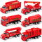 6 Pcs Diecast Fire Rescue Truck Vehicle Set - Alloy Metal Fire Truck Model Car Toys for 3+ Year Olds