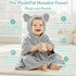 (0-5 HECCEI Toddler Hooded Bath Towel Large Plush Baby Bath Wrap Adorable Grey Elephant Design Ultra Soft Absorbent