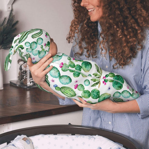 Cactus Swaddle Blankets, Newborn Receiving Blanket, Soft Sleeping Sack for Baby Girls and Boys