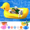 Dog Pool Floats Set with Collapsible Dog Bowl, Non-Toxic Floating Water Toys for Small Dogs, Puppies, Yellow Duck