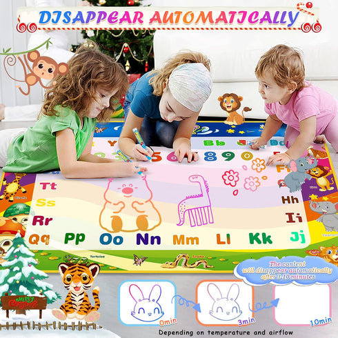 Water Doodle Mat Toys for Ages 2-4, 40 x 30 Inch Extra Large Painting Mat, Toddler Mess Free Coloring