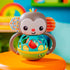 Bright Starts Grab & Giggle Monkey Light-Up Musical Rattle Toy, Easy-Grasp for Ages 6 Months+, Unisex