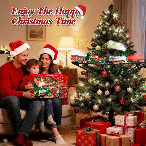 SHXYKZ Set, Set, 2 Hanging Christmas Train Under The Christmas Tree Train Toy Train for Christmas Tree with Real