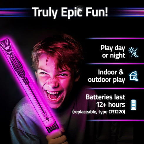 Ninja Toys Meet Samurai Swords in Glow Battle - Kids Sword Game for Ages 8-12+, 2-4 Players