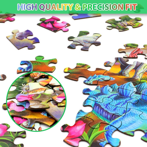 Puzzles for Kids Ages 4-10 - 100 Piece Big Dinosaur Floor Jigsaw Puzzle for Educational Learning Toys