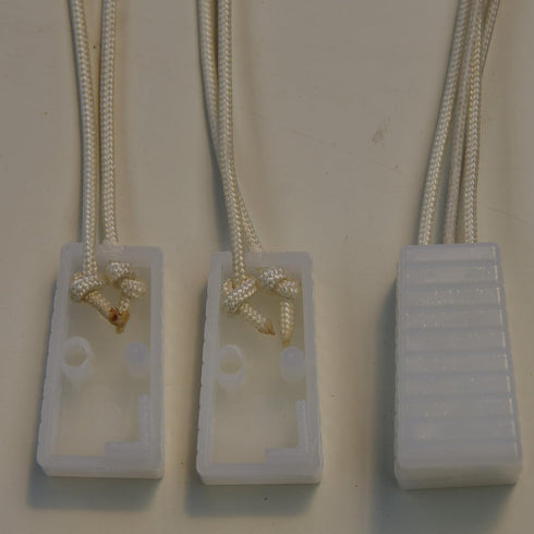 Big 8 Sets (16 Pieces) Blind Tassels, Ivory, Trapezoid Design, Safety Pull Cord for Homes, Boats, and RVs