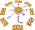 Set, 12 Set Holders*8, Trains*9, Scoreboards*2, GOTHINK Mexican Train Dominoes Double Dominos for Kids Adults