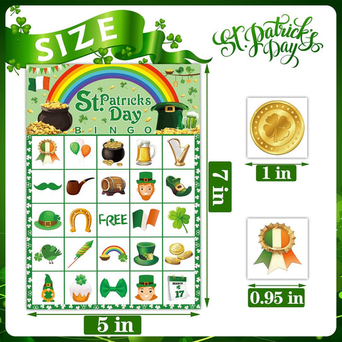 MISS FANTASY St Patricks Day Bingo St Patricks Day Games for kids Activity for Kids 24 Players St patricks Bingo Card for Adults/Kids St Patricks Day Party School Classroom Family Activities