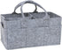 Sammy & Lou Light Gray Felt Storage Caddy, Divided Design for Diapers and Wipes, 11.5"D x 6"W x 8"H