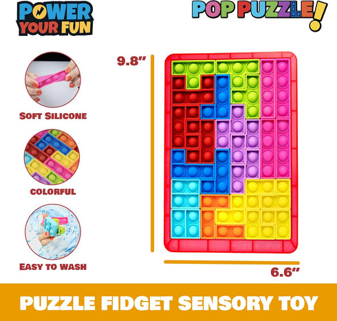 27pc Power Your Fun Pop Puzzle Popper Fidget Game - Jigsaw Puzzle Game Pop Push It Bubble Sensory Fidget Toys