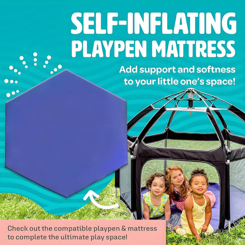 Thiposeam 59 Inches 1 Inch Hexagonal Play Mat - Convenient Air Valve, Compatible with Baby Hexagonal Playpens/Floor
