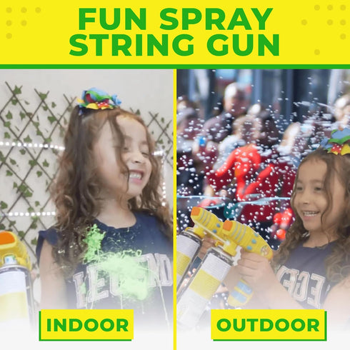 Toysery Party Streamer Spray String Shooter Toy - Non-Toxic Spray String for Boys and Girls, Great Toy Pistol