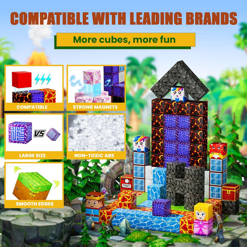 TQRAZ Set, 3+ Toys-120PCS Magnetic Blocks - Build Magnet World Magic Portal Magnetic Tiles Building Blocks Toddler Toys
