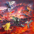 EOIVSH 3 Pack 6 Dragon Toy Figures - Ancient Flying Dragon Figurines, Mythical Action Figure Kid Toys, Girls and Boys