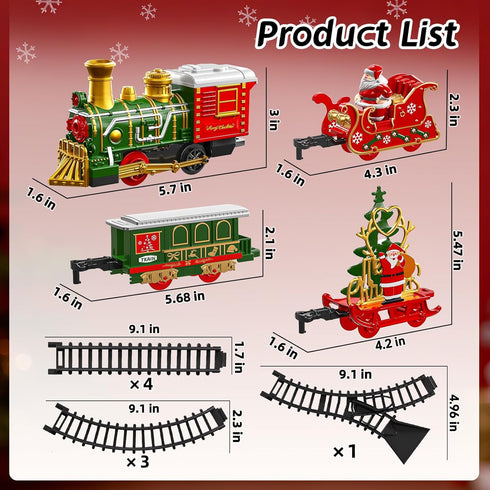 Novaluki Set 4-8, 3 4 5 6 7 8 Christmas Train for Kids, Electric Train Toy with Light and Sound, DIY Building Train