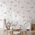 Butterfly Flower Wall Decals,Butterfly Floral Art Wall Sticker Decors,Peel and Stick Butterflies Decals for Kids