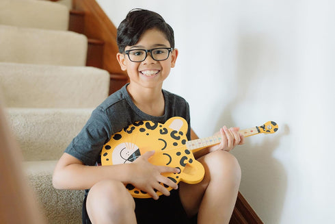 Leopard Guitar, 1 Stringed Toy Instrument for Kids, Perfect Intro to Music for Young Kids Ages 3 and Up