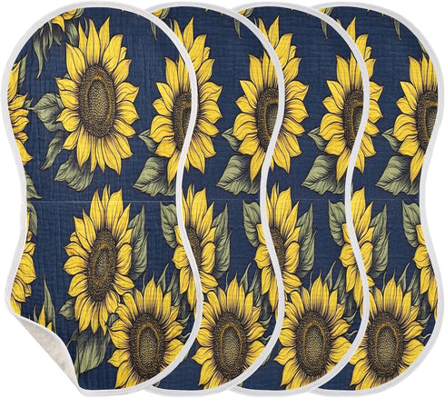 YETTASBIN Sunflowers Muslin Baby Burp Cloth, Super Soft Absorbent Cotton Burp Rag Baby Bibs Feeding Cloth for Newborn