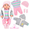 HONLAELLA 5 Pieces Baby Doll Clothes & Accessories with Outfit, Hat, Coat, Socks,