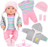 HONLAELLA 5 Pieces Baby Doll Clothes & Accessories with Outfit, Hat, Coat, Socks,