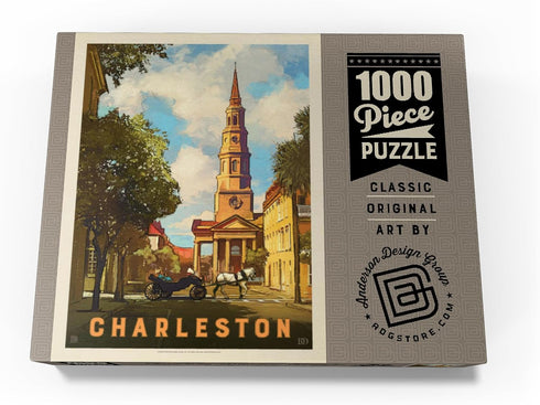 MyPuzzle Charleston, South Carolina - St Philip's Church Vintage Poster, Premium 1000 Piece Jigsaw Puzzle
