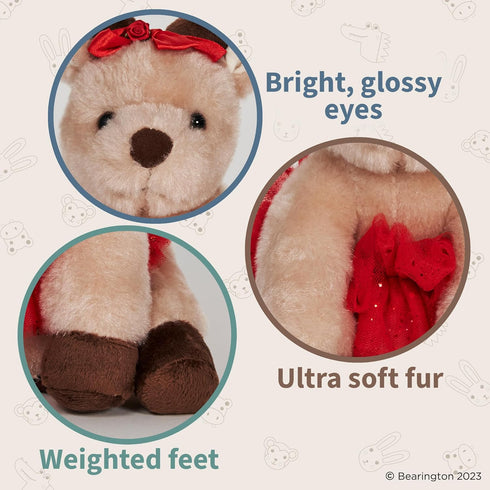 Bearington 7 Inch Darling Dancer Ballerina Plush, Christmas Stuffed Reindeer Animal