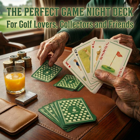 USA(Pack 1) Golf Playing Cards Hand-Illustrated Vintage Golf Deck | Golf-Themed Poker & Blackjack Cards | Premium Gift