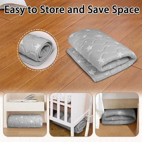50x50 Baby Play Mat, Playpen Mat, Thick Soft Foam Playmats for Baby, Foldable and Washable Crawling Mat for Floor (Gray