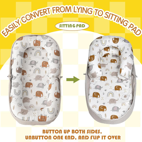 ASCENREST Tummy 2-in-1 Backpack, Time Mat, Convertible to Premium Memory Foam Baby Play Mat, Removable Machine Washable