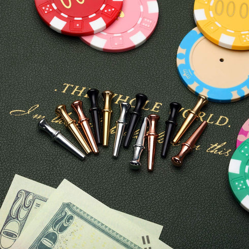 Mudder 12 Pieces Metal Cribbage Pegs, Tapered Design Cribbage Board Pegs in 4 Colors, Fit 1/8 Holes