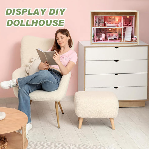 Cinnvoice 15.7'' 11'' 11'' Diorama Box Unfinished Large Display Box Wooden Display Cases for Collectibles x x
