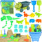 Beach Toys, Dinosaur Sand Toys with Dump Truck, Collapsible Beach Bucket, Shovel, Rake, and Sand Castle Molds