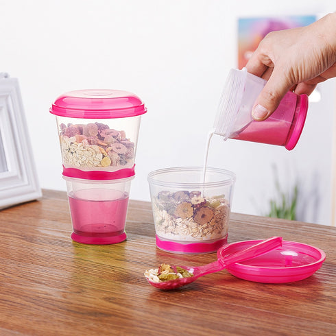 Portable Yogurt and Cereal to-Go Container Cup - Cereal On The Go Cups Breakfast Drink Cups