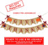 Give Thanks Burlap Banner - Rustic Thanksgiving Decorations - Turkey Pumpkin Bunting for Party Supplies