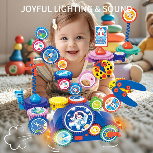 3+ Set 3-5, 30Pcs Set STEM Learning Gears Toys for Boys Girls Age Years old, Toddler Engineers Building Toy