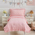 4 Set Set Set Piece Boho Tufted Toddler Bedding for Girls Pink Ruffle Crib Bed Sheets Soft Jacquard Embroidery Toddler