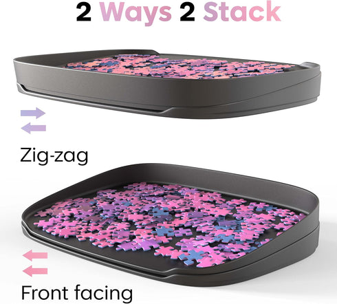 Set 6 1500 Puzzlup Puzzle Sorting Trays - of - Up to Pieces - Unique Stackable Jigsaw Trays with Box Display Design