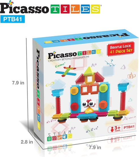 Picasso Toys 41pc Hedgehog Block Building Set - Construction Toy with IdeaBook, STEM Educational Kit