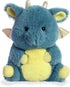 Aurora World Rolly Pet - Egan Dragon, 7" Blue Plush Toy