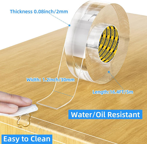 MILEQEE 3Pack Strip,1.18in 16.4FT(49.2FT Countertop,Waterproof Clear Edge Protector x Total),Sharp Edge Wrap Cover