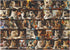 Cat Puzzles for Adults 1000 Pieces and Up, Vintage Cat Animal Puzzle Collects 40 Coffee Book Cats Collage Jigsaw Puzzle, Retro Funny Kitten Puzzle as Cat Wall Decor
