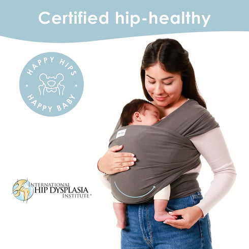 Sleepy Wrap Stretchy Ergonomic Baby Carrier Sling for Newborns to Toddlers, Lightweight Wrap 7-35 lbs (Dark Grey)