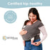 Sleepy Wrap Stretchy Ergonomic Baby Carrier Sling for Newborns to Toddlers, Lightweight Wrap 7-35 lbs (Dark Grey)