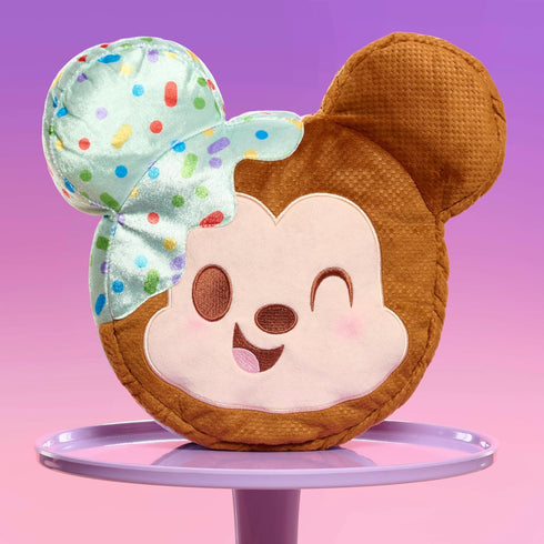 10-inch 0+ Disney Munchlings Squeeze-A-Munch Large Scented Mint Dipped Ice Cream Sandwich Mickey Mouse Plush, Kids Toys