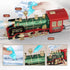 PaLeyFer Set 3 8 Kids Electric Train - Remote Control w/Smoke, Sounds, Lights - Rechargeable for Christmas Tree - Train