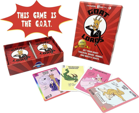 Goat Lords - Most Addicting Card Game for Adults, Teens, Kids (Boy and Girl) Ages 7 and Up. Family Board Games, Fun Game, Card Games for Families or Family Game Night! A Great Gift Idea!