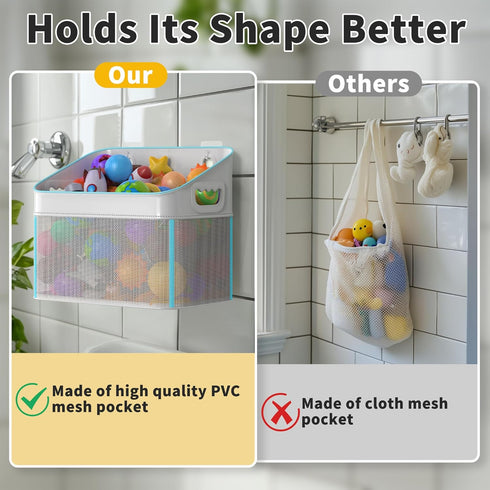 2 Pack GloTika Mesh Baby Bath Toy Storage, Large Capacity and Quick Drying Baby Toy Storage for Bath, Multi-use Net
