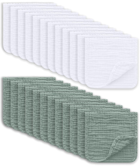 Ease Cubs Muslin Burp Cloths Large 100% Cotton Hand Washcloths for Boys & Girls,