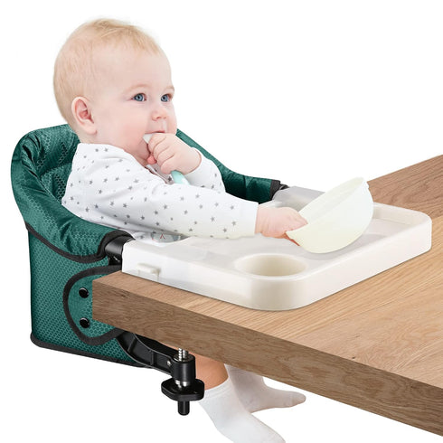 Hook On Chair with Removable Dining Tray, Portable Table High Chair, Folding